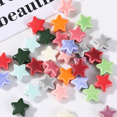 Polychrome Sweet Star Ceramics DIY Jewelry Beads h5 Picture5