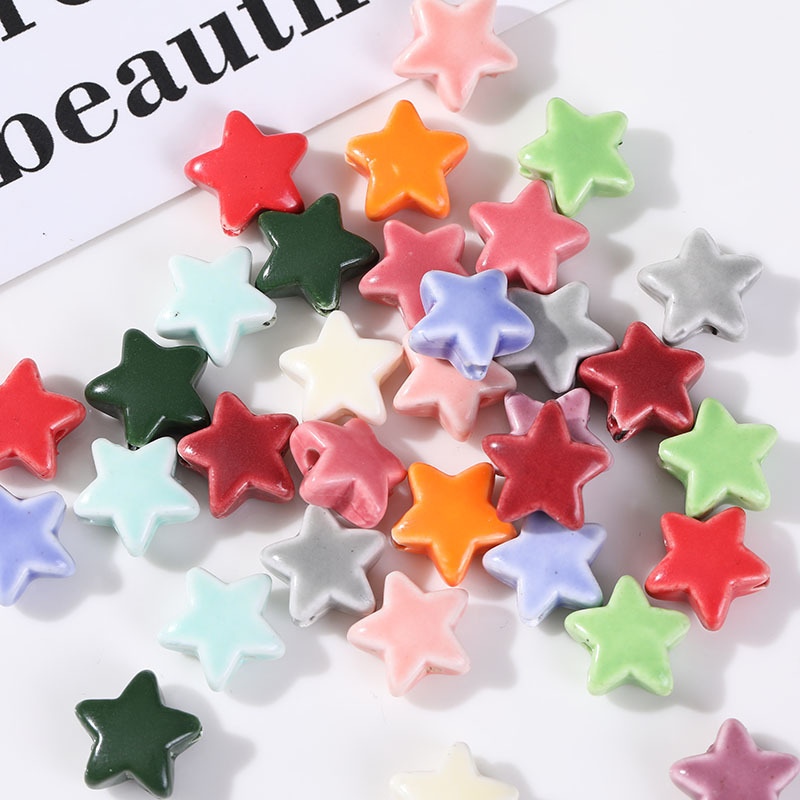 Polychrome Sweet Star Ceramics DIY Jewelry Beads Picture5