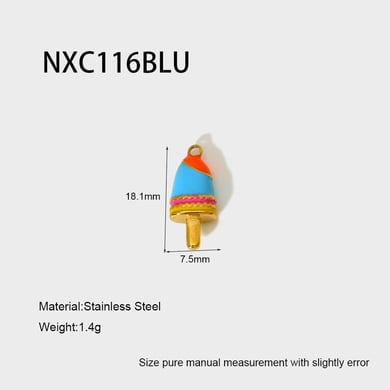 Cute Colored Enamel - Dripping Ice - cream DIY Stainless Steel Pendant h5 