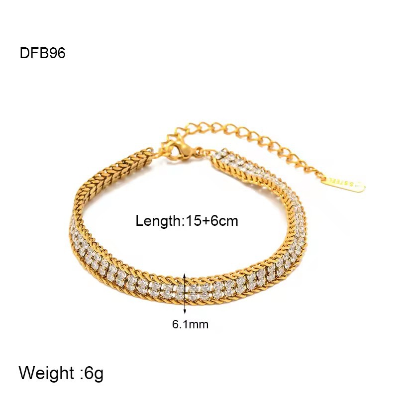 Light Luxury Design - Oriented Gem - inlaid Stainless Steel Women's Bracelets 