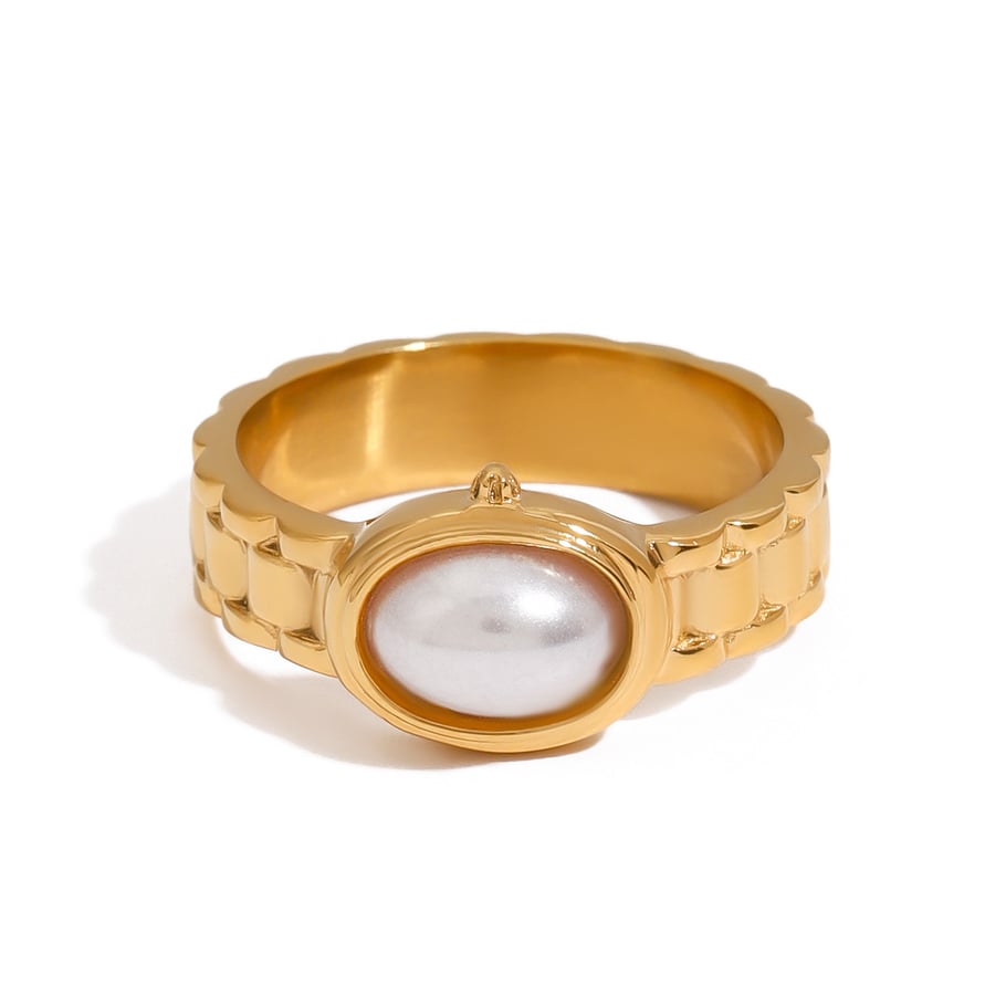 Retro Stainless Steel Gold Color Single Rings Picture7