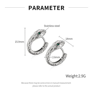 Boucles d&#39;oreilles hip-pop/rock en acier inoxydable pour homme, 1 pièce h5 Image8