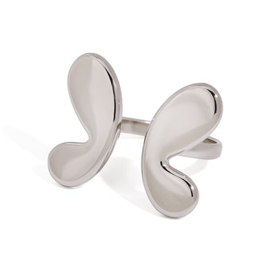 1 Piece Simple Series Butterfly Stainless Steel Women's Adjustable Rings h5 Picture5