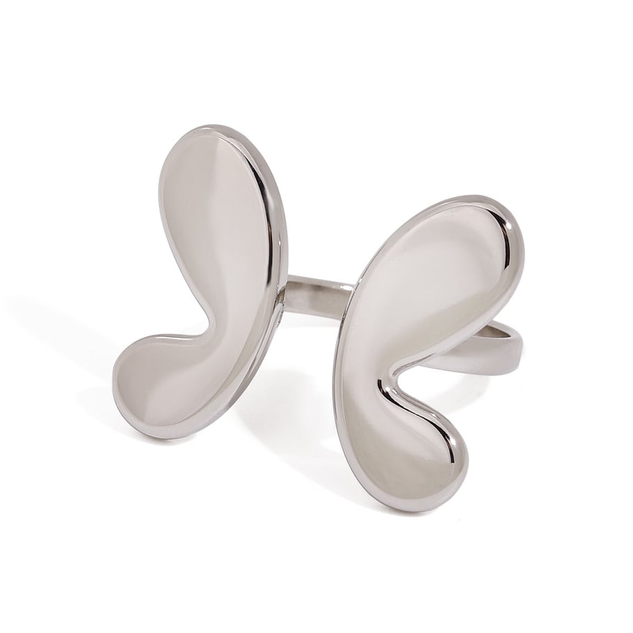 1 Piece Simple Series Butterfly Stainless Steel Women's Adjustable Rings Picture5