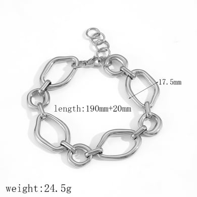 Classic Irregular Geometric Stainless Steel Gold Color Women's Chain Bracelets h5 
