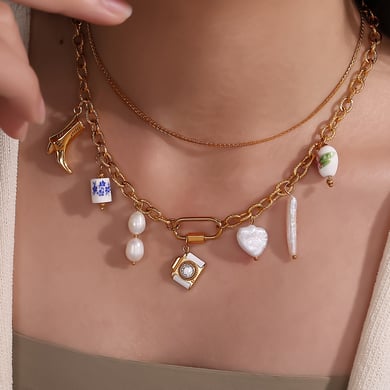 Classic Starfish Gold Color Artificial Pearl Women's Pendants h5 Picture4