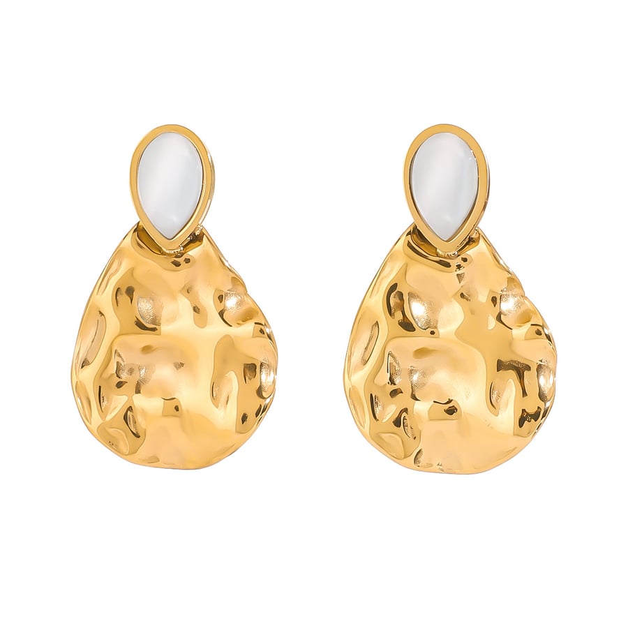 1 Pair Retro Stainless Steel Gold Color Women's Drop Earrings Picture5