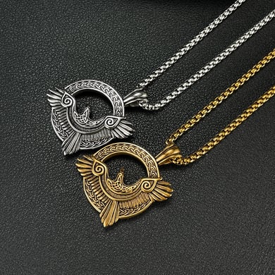 Colliers à pendentif aigle en acier inoxydable pour hommes h5 Image4