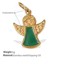 PJ333GNG Green Oil Drop Gold Pendant Picture2
