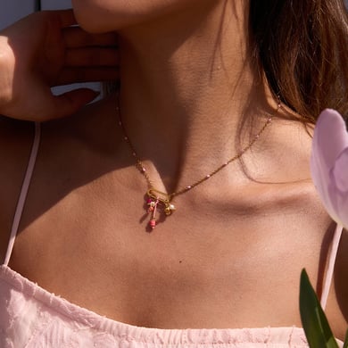 Mini Butterfly Stainless Steel Gold Color Pendant Necklaces h5 Picture4
