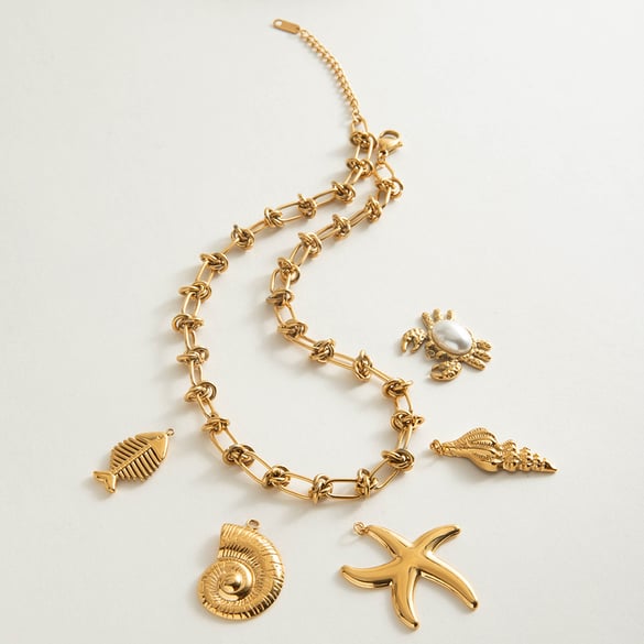 1 Piece Chain Stainless Steel Gold Color  Women's DIY Chain Necklaces 2