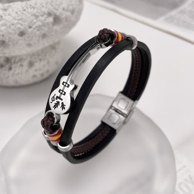 Guitar Pandant Leather Men's Bracelets h5 Picture3