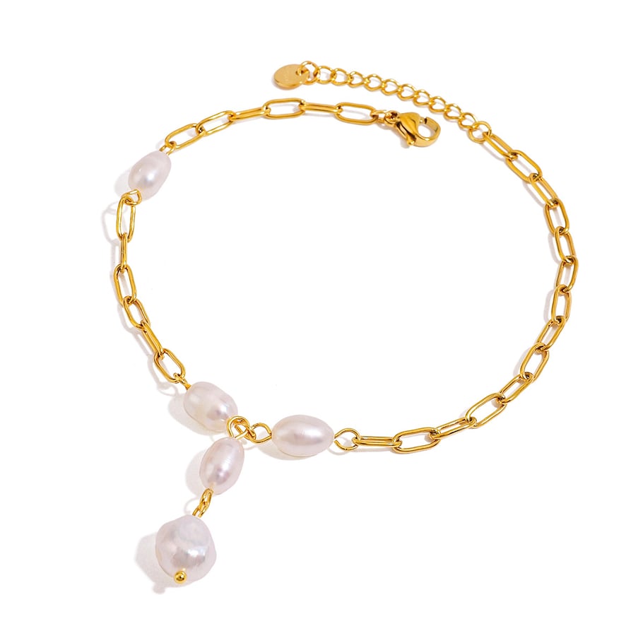 1 Piece Ins Style Stainless Steel Gold Color Women's Anklets Picture5