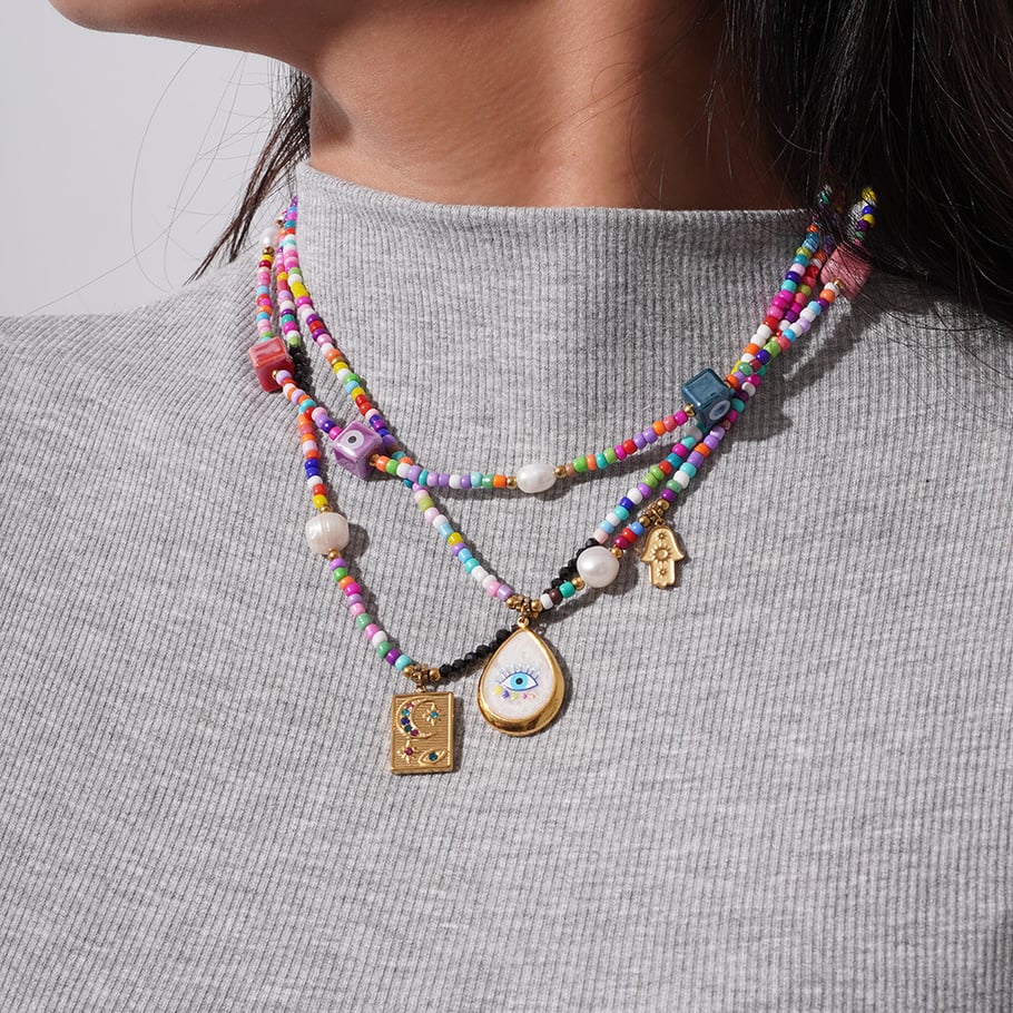 Colorful Romantic Series Beads Natural Stone Women's Beaded Necklaces Picture5