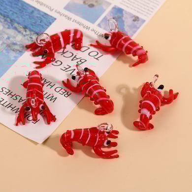 1 Piece Vivid Lobster Glass DIY Jewelry Pendant h5 Picture2