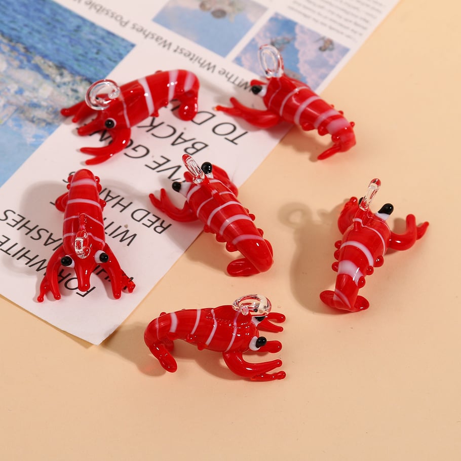 1 Piece Vivid Lobster Glass DIY Jewelry Pendant Picture2