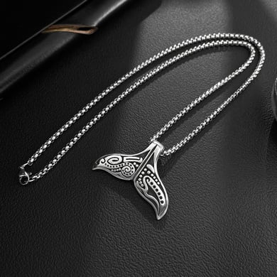 Chic Fishtail Stainless Steel Men's Pendant Necklaces h5 Picture4