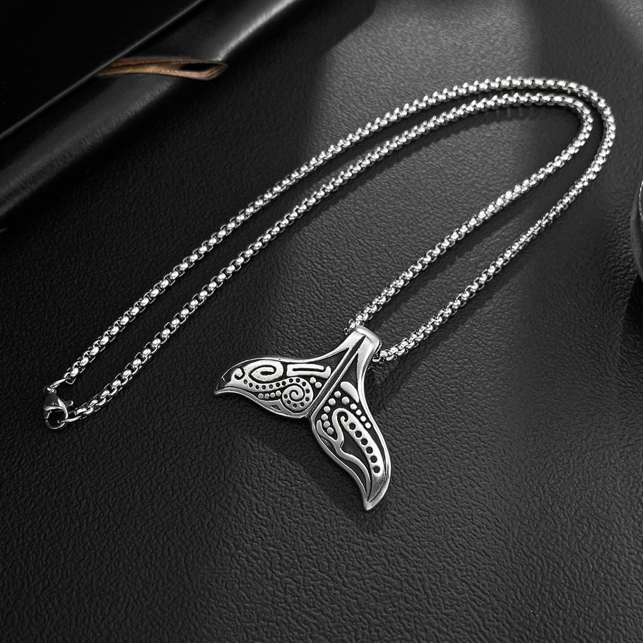 Chic Fishtail Stainless Steel Men's Pendant Necklaces Picture4