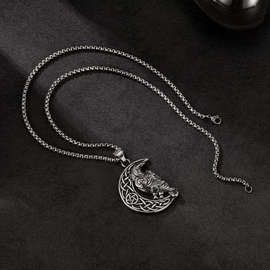 Vintage Crow Stainless Steel Men's Necklaces Picture2