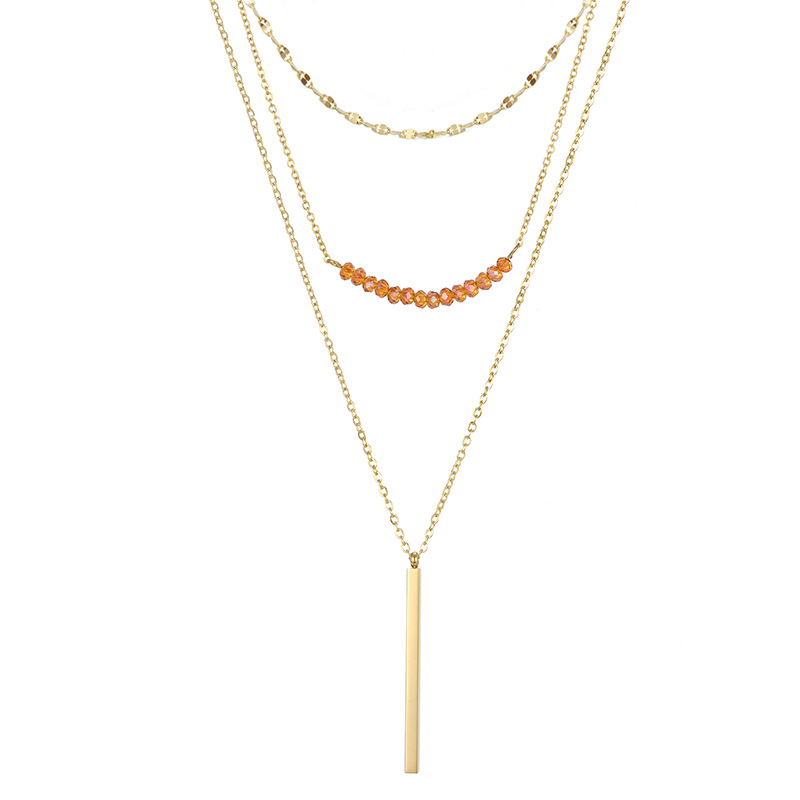 Simple Multi - layer Chain Stackable Stainless Steel Women's Necklaces 
