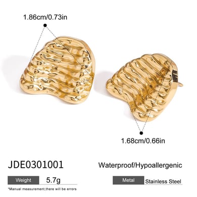 Classic Stainless Steel  Gold Color Stud Earrings h5 Picture2