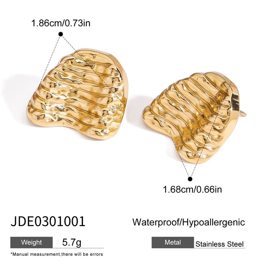 Classic Stainless Steel  Gold Color Stud Earrings Picture2