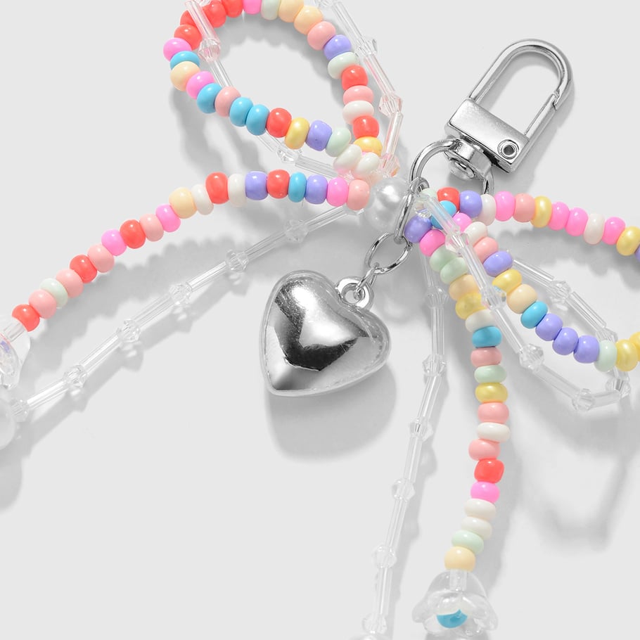 Colorful Beaded Bow Knot Bag Charms Picture5