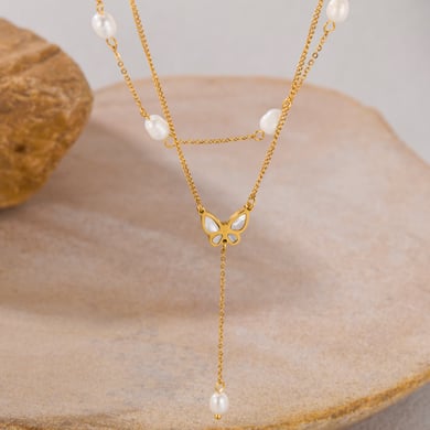1 collar de cadena de acero inoxidable con borlas simples para mujer h5 Imagen3