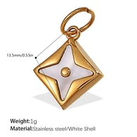 Pendentif coquillage blanc en or PJ529WEG Image10