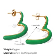 EH808GNG Orecchini in oro con goccia verde petrolio Immagine2