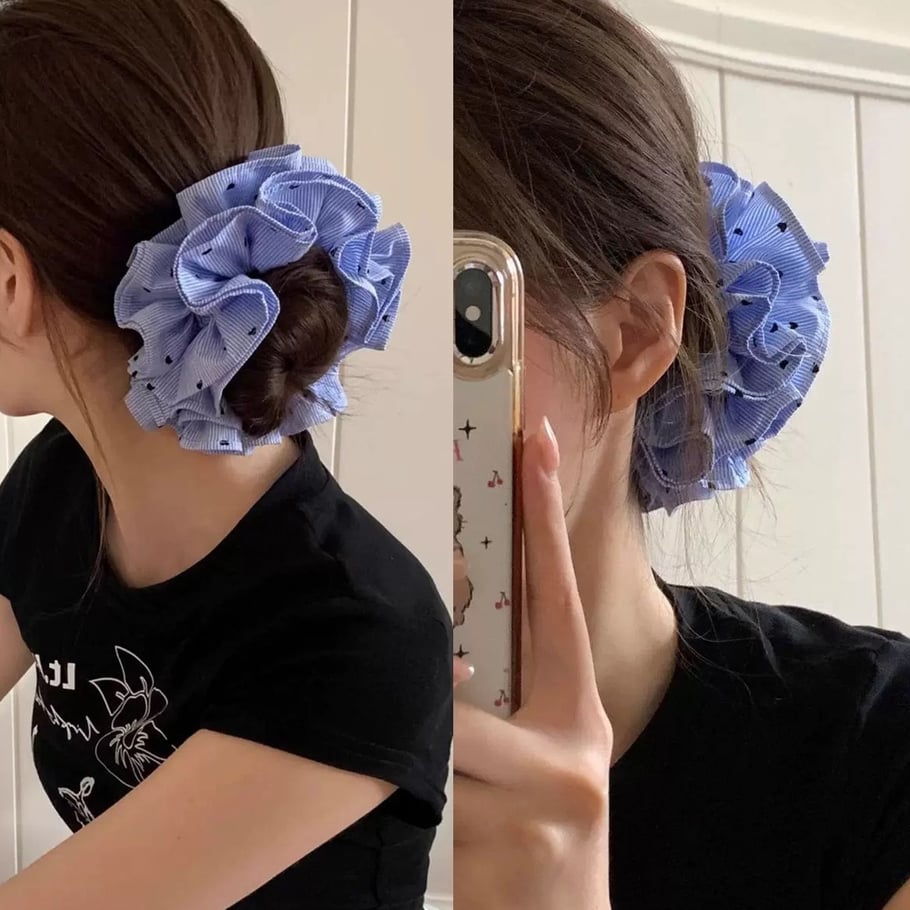 1 Stück Simple Series Elegante Streifen Stoff Damen Scrunchies Bild4