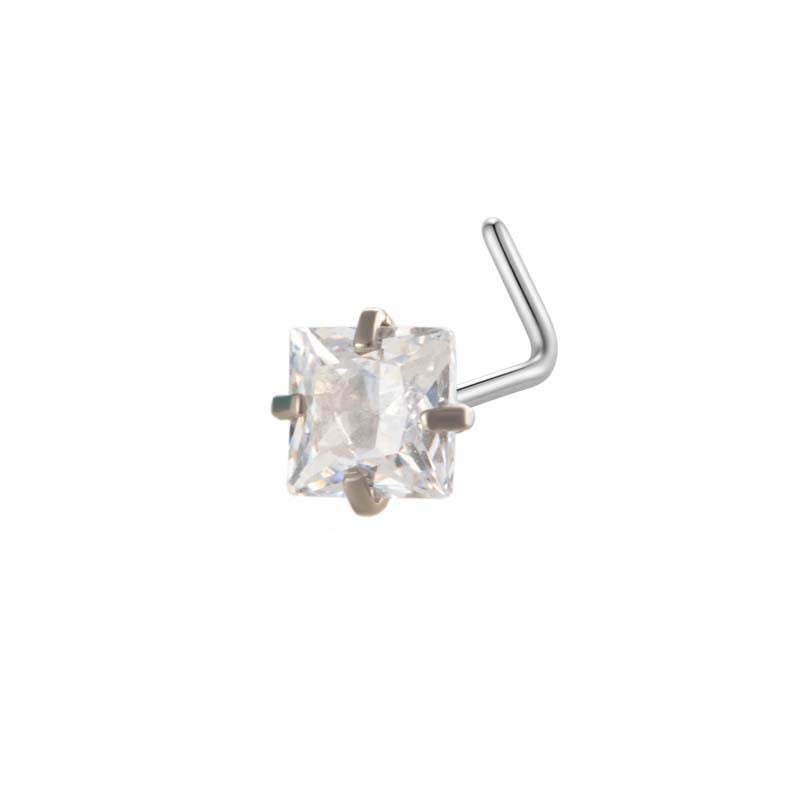 1 Paar Simple Series Simple Geometric Edelstahl Kein Beschichtungsmaterial Zirkon Damen Nasenstecker 