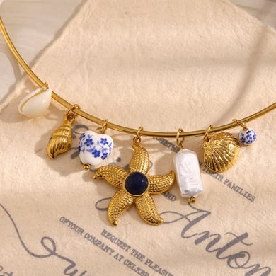 Luxury Style DIY Starfish Stainless Steel Women's Chokers h5 Picture3