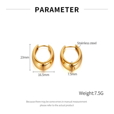 1 Paar Simple Series Tägliche geometrische Edelstahl Goldfarbene Damen-Ohrstecker h5 Bild2