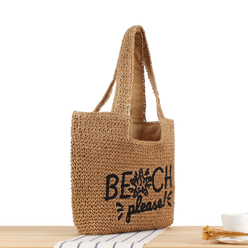Borse tote intrecciate in stile spiaggia Immagine2