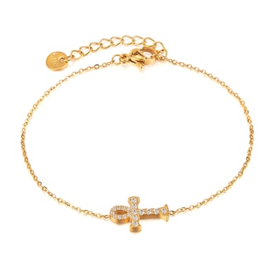 Kreuz Edelstahl Gold Farbe Charm Armbänder h5 