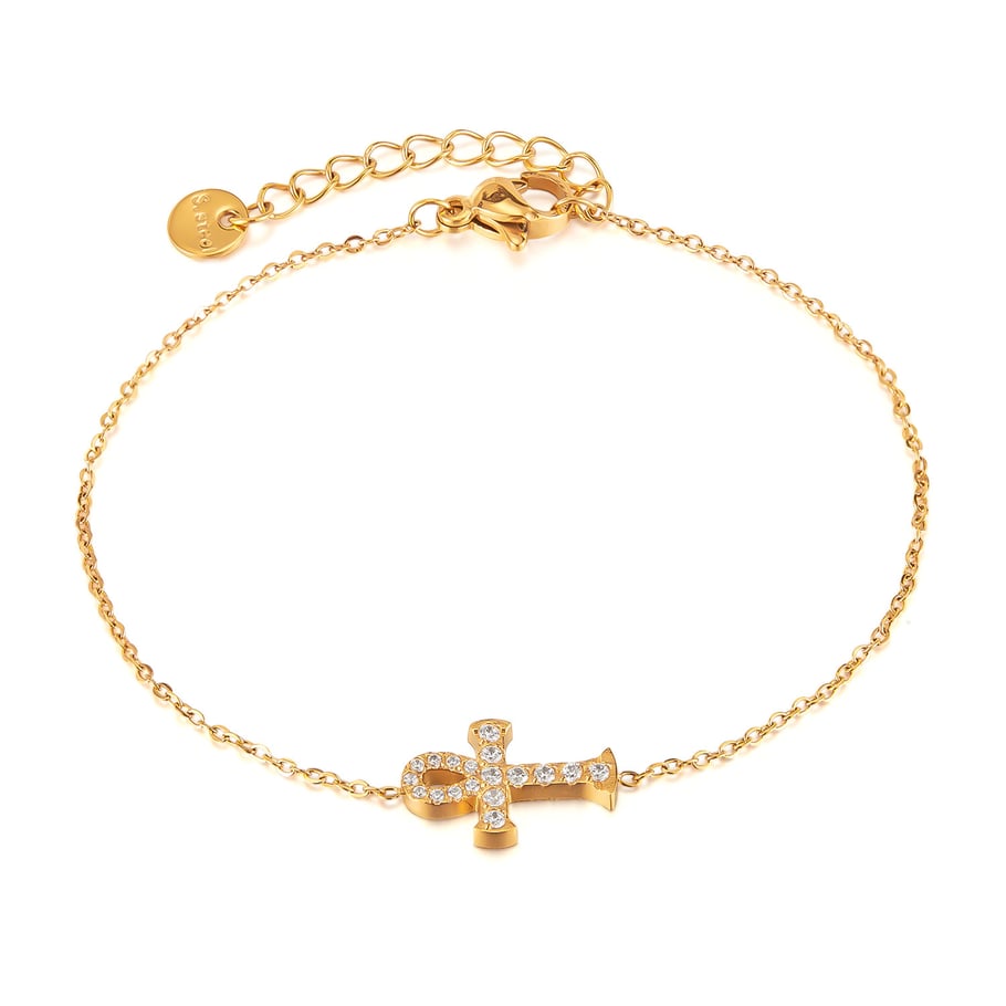 Kreuz Edelstahl Gold Farbe Charm Armbänder 