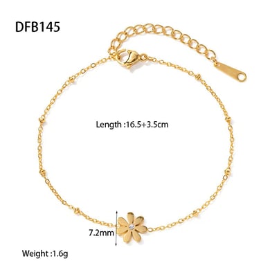Pulseras de acero inoxidable color dorado con corazón diario de la serie Simple h5 