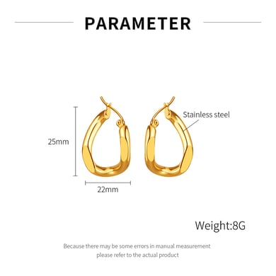 1 Paar einfache Serie süße geometrische Edelstahl Gold Farbe Damen Ohrstecker h5 Bild2