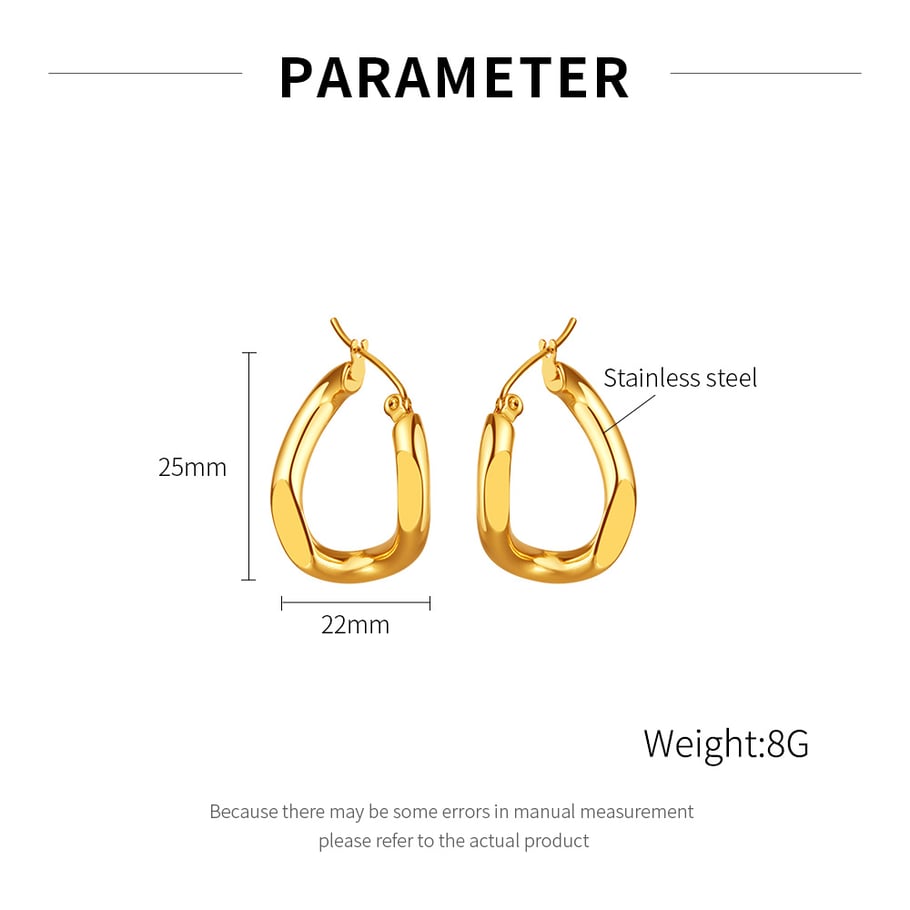 1 Paar einfache Serie süße geometrische Edelstahl Gold Farbe Damen Ohrstecker Bild2