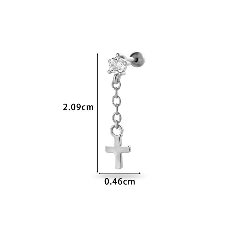 1 Paar Simple Series Simple Heart Kupfer Gold Farbe Zirkon Damen Piercings Ohrringe Bild2