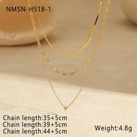 NMSN-H518-1 Altın üç katmanlı kolye 