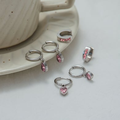 Herz-Ohrring-Sets aus Edelstahl h5 Bild3