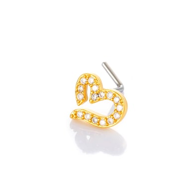 1 pièce de piercing de nez en forme de cœur en cuivre doré et zircon pour femme h5 