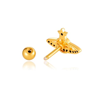 1 Çift Basit Seri Basit Kalp Bakır Altın Rengi Zirkonyum Kadın Piercing Küpe h5 Resim8