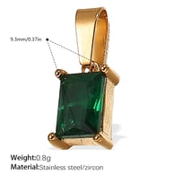PJ466GNG Green Zirconium Gold Pendant Picture12