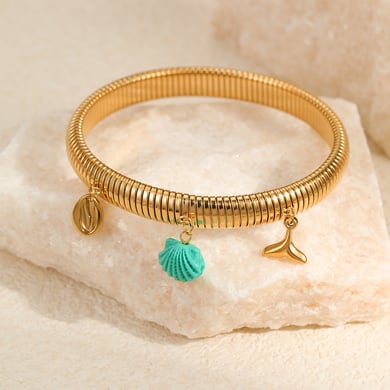 1 Piece Romantic Series Vacation  Gold Color  Women's Bangles h5 Picture3