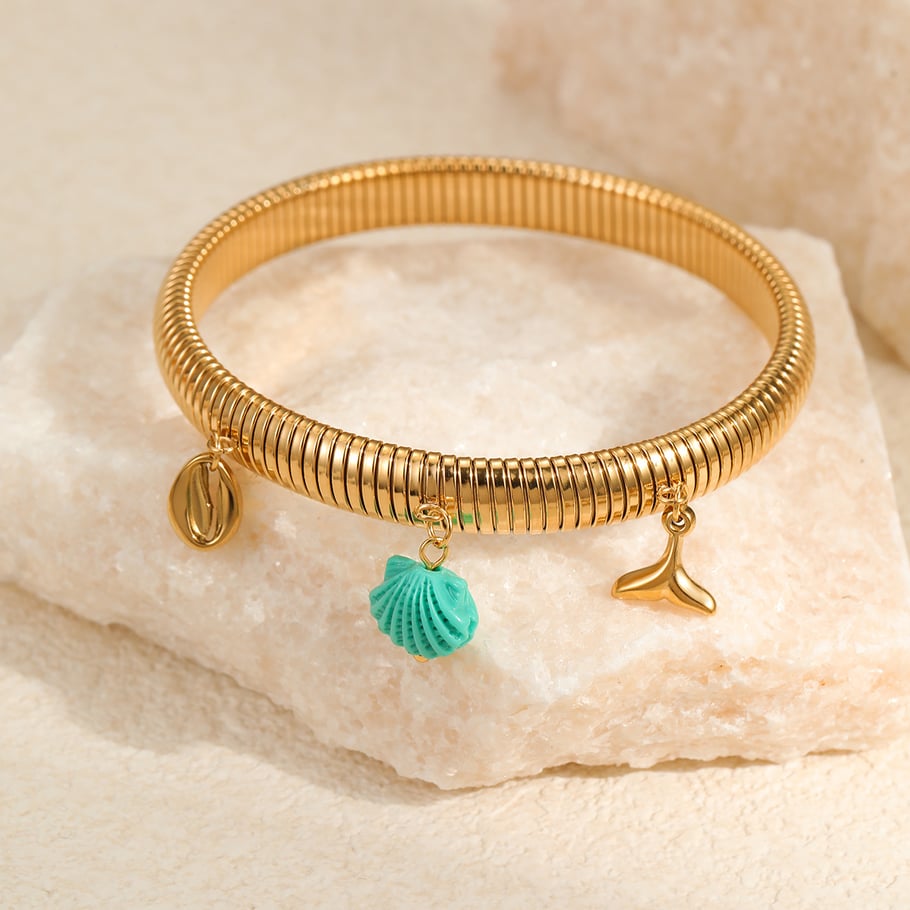 1 Piece Romantic Series Vacation  Gold Color  Women's Bangles Picture3
