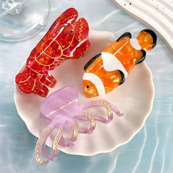 Fermagli per capelli carini e creativi a tema cartone animato con serie oceano