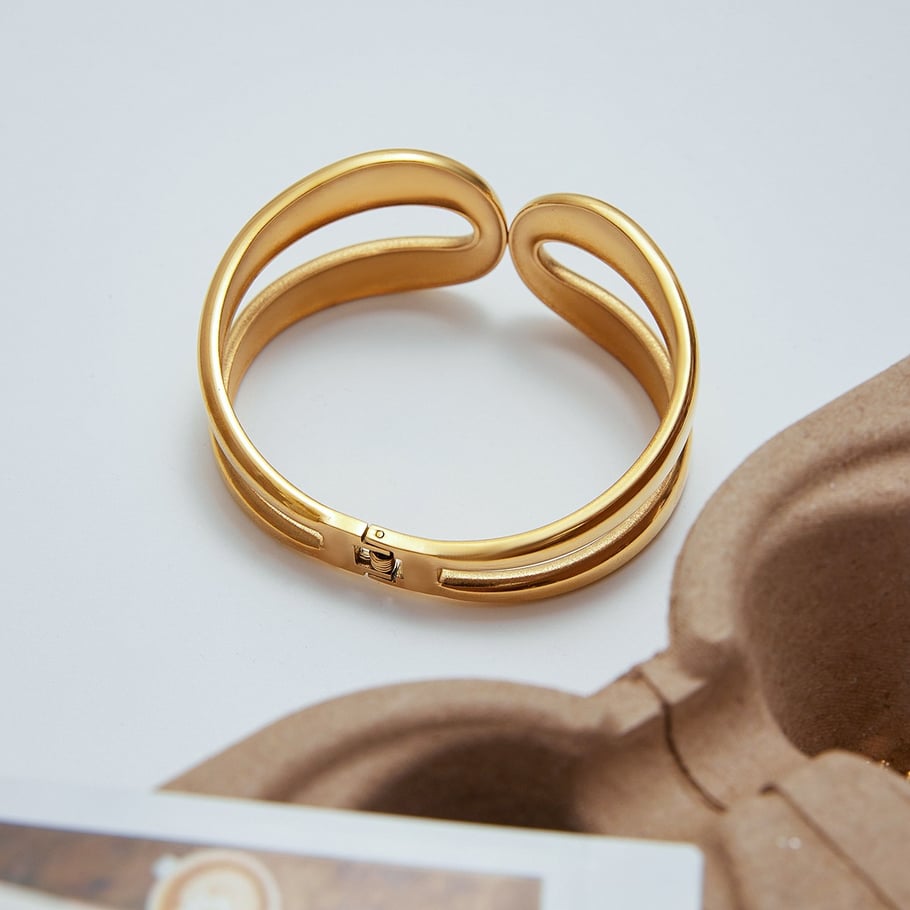 Ins Style Stainless Steel Gold Color  Bangles Picture5